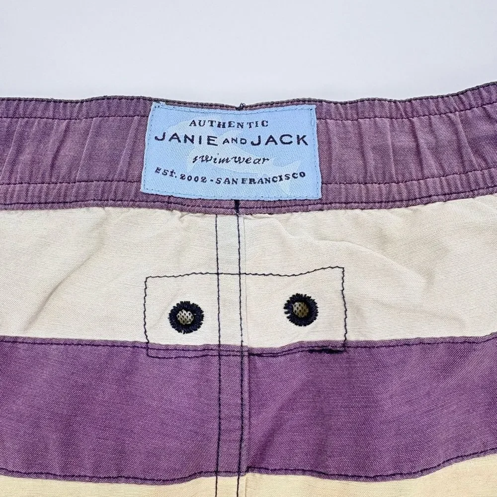 Janie and Jack | purple stripe swim Shorts trunks
